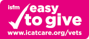 Icon text: isfm Easy to give  www.icatcare.org/vets