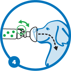 Use the Flow-Vu* indicator to count 7-10 breaths.